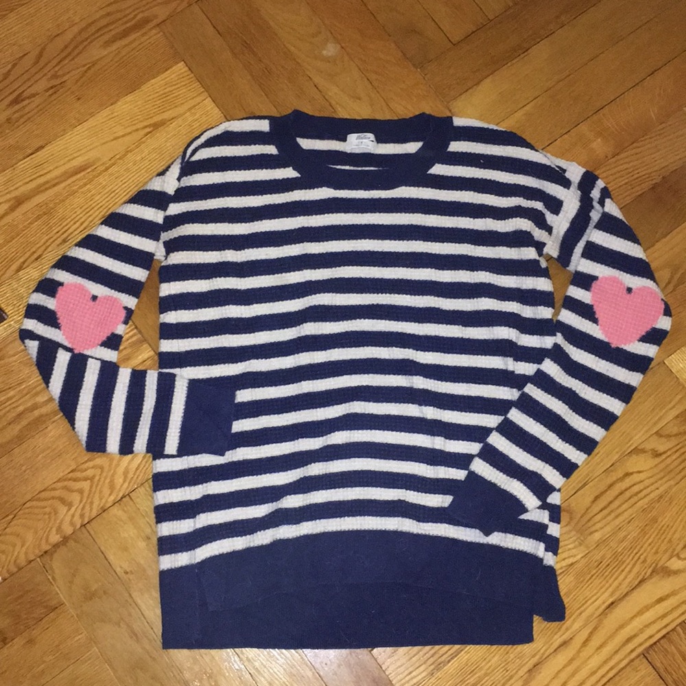 Madewell Waffle Knit Thermal Sweater Heart Sleeves